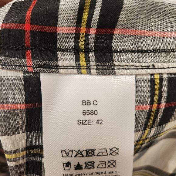 Ganni linen tartan print babydoll dress size 10 - Picture 4 of 5